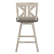 Ati Swivel Counter Height Chair Set of 2- X Back White Wood- Gray