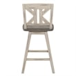 Ati Swivel Counter Height Chair Set of 2- X Back White Wood- Gray