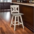 Ati Swivel Counter Height Chair Set of 2- X Back White Wood- Gray