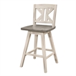 Ati Swivel Counter Height Chair Set of 2- X Back White Wood- Gray