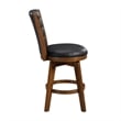 Core Set of 2 Swivel Counter Stool Chairs- Brown- Black Faux Leather