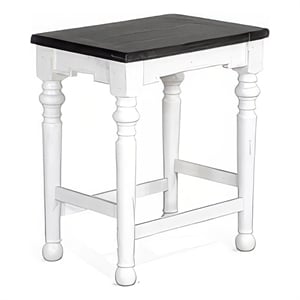Orso Counter Height Stool Set of 2- White- Dark Brown Mahogany Wood