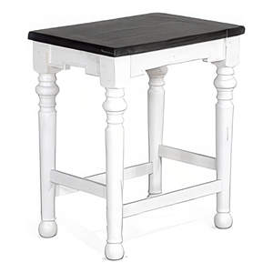 Orso Counter Height Stool Set of 2- White- Dark Brown Mahogany Wood