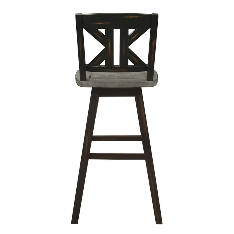 Ati 29 Inch Bar Height Stool Swivel Chairs Set of 2- X Back
