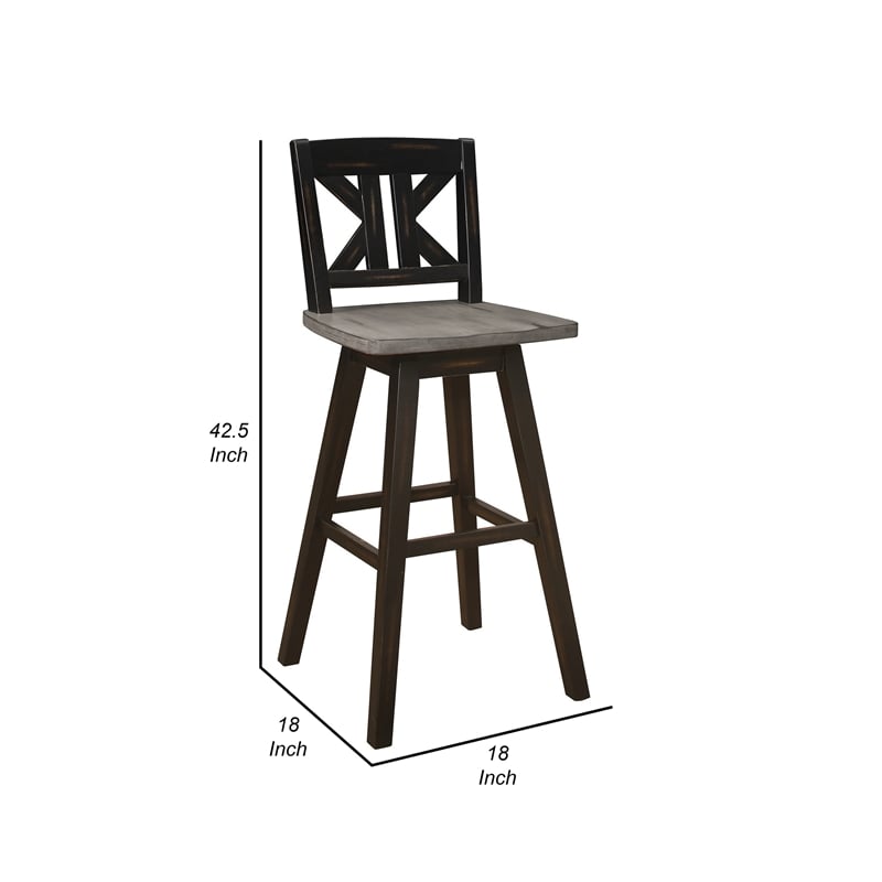 Ati 29 Inch Bar Height Stool Swivel Chairs Set of 2- X Back