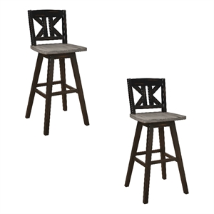 Ati 29 Inch Bar Height Stool Swivel Chairs Set of 2- X Back