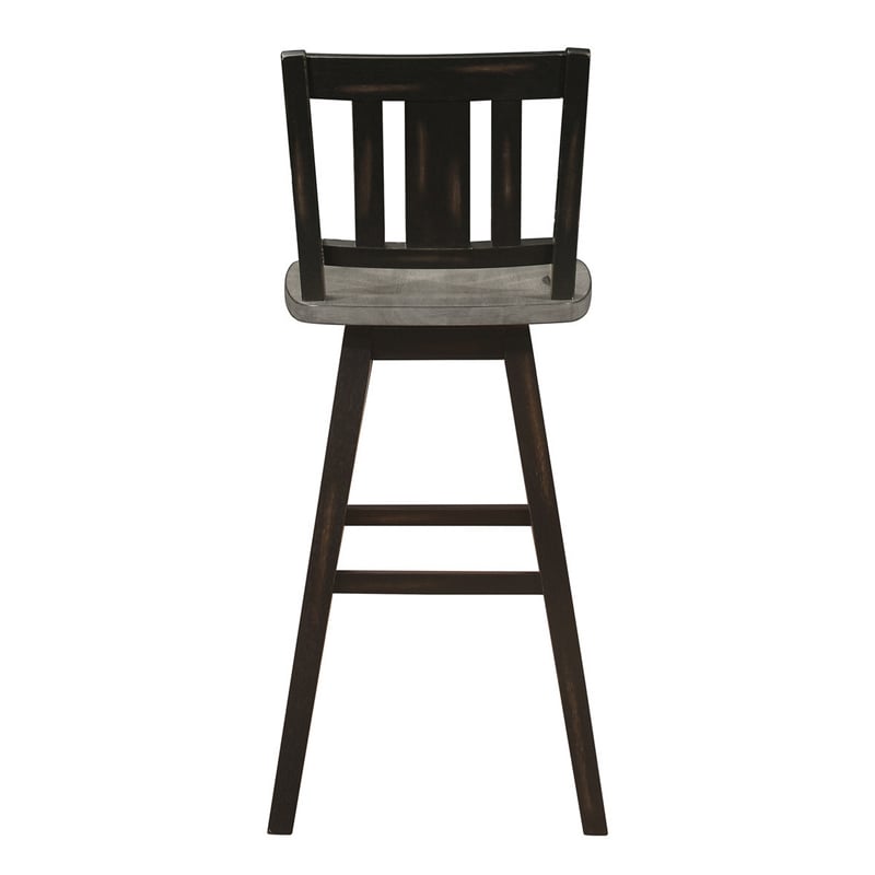 Ati 29 Inch Bar Height Stool Swivel Chairs Set of 2- Vertical Slat Back