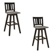 Ati 29 Inch Bar Height Stool Swivel Chairs Set of 2- Vertical Slat Back