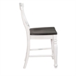 Orso Counter Stool Chair Set of 2- Crossback Dark Brown White Mahogany