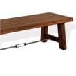 Reggie Wooden Bench - Mahogany Wood- Angled Legs- Turnbuckle Accents