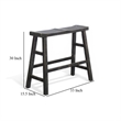 Rena Bar Height Bench- Trestle Legs with Footrests- Mahogany Wood