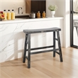 Rena Bar Height Bench- Trestle Legs with Footrests- Mahogany Wood