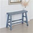 Rena Counter Height Bench- Trestle Legs with Footrests- Mahogany Wood Frame