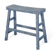 Rena Bar Height Bench- Trestle Legs with Footrests- Mahogany Wood
