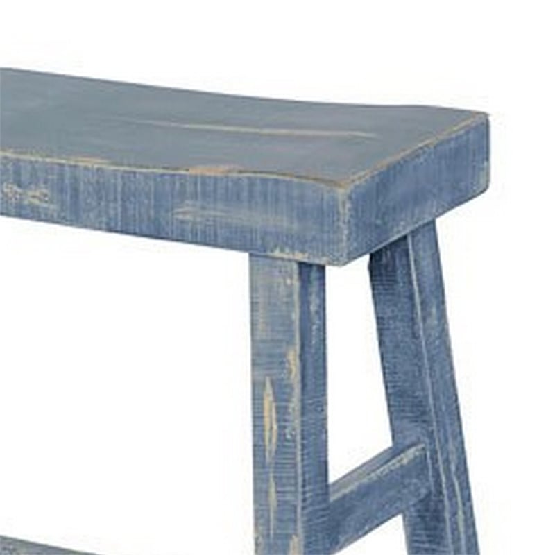 Rena Bar Height Bench- Trestle Legs with Footrests- Mahogany Wood