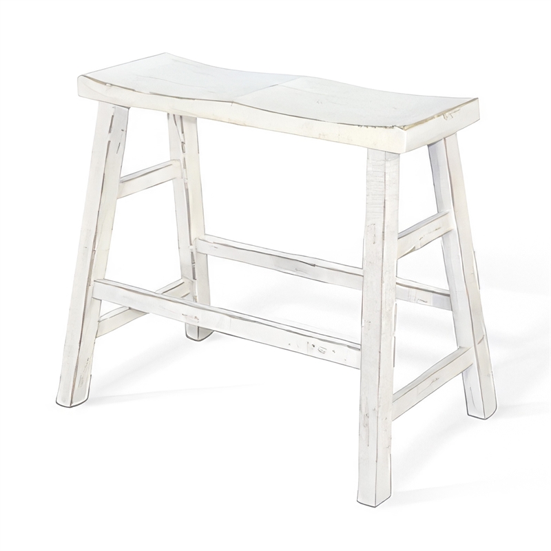 Rena Bar Height Bench- Trestle Legs with Footrests- Mahogany Wood