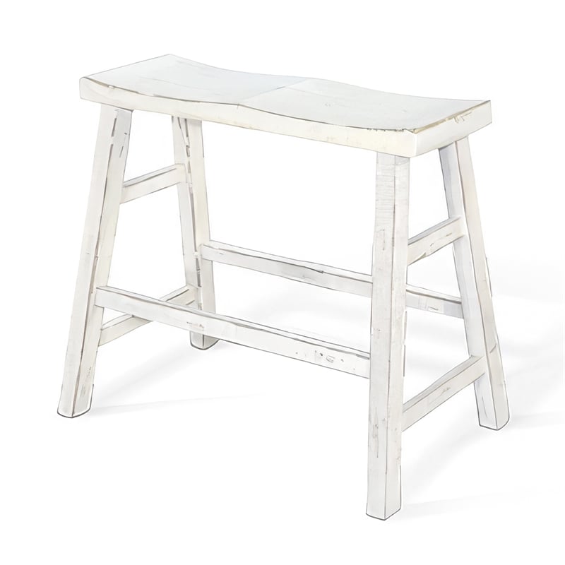 Rena Bar Height Bench- Trestle Legs with Footrests- Mahogany Wood