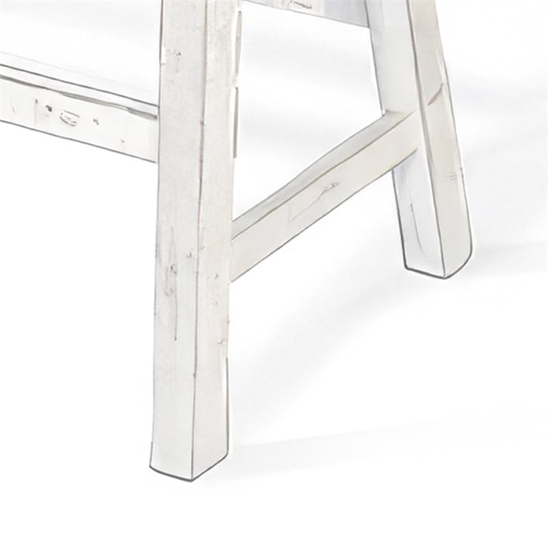 Rena Bar Height Bench- Trestle Legs with Footrests- Mahogany Wood