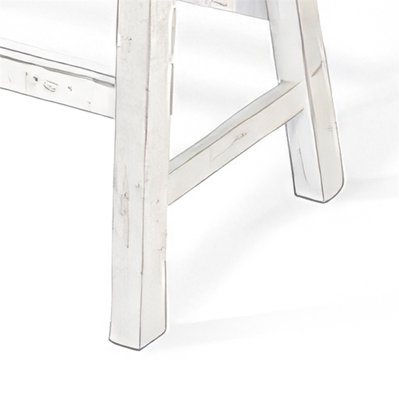 Rena Bar Height Bench- Trestle Legs with Footrests- Mahogany Wood