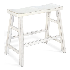 Rena Bar Height Bench- Trestle Legs with Footrests- Mahogany Wood