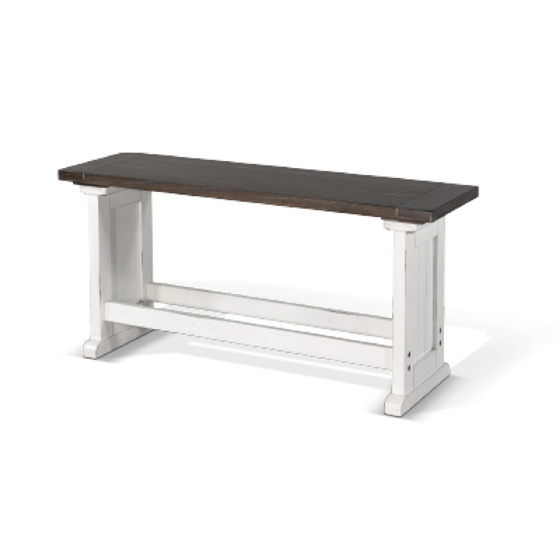 Orso Counter Height Dining Bench- Farmhouse Off White