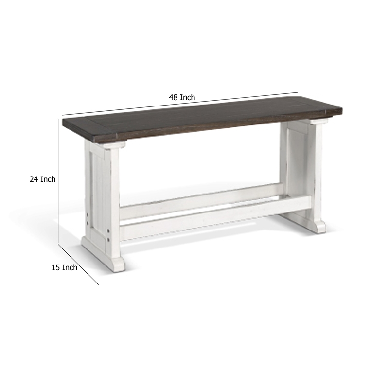 Orso Counter Height Dining Bench- Farmhouse Off White