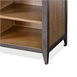 Ayka TV Stand Media Cabinet- Black Metal- Antique Brown Wood 63 Inch