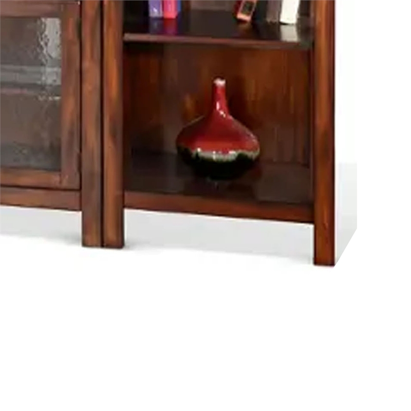 Odel TV Stand Media Cabinet- Natural Slate Inlay- Dark Brown 60 Inch