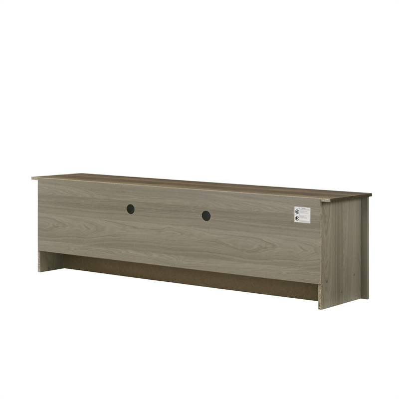 Nena TV Stand Cabinet- 2 Cabinet Doors- Brown Wood Top- Oak Gray