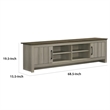 Nena TV Stand Cabinet- 2 Cabinet Doors- Brown Wood Top- Oak Gray