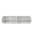 Penny TV Stand Media Cabinet- Adjustable Shelves- 4 Doors- White Wood