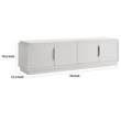 Penny TV Stand Media Cabinet- Adjustable Shelves- 4 Doors- White Wood