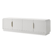 Penny TV Stand Media Cabinet- Adjustable Shelves- 4 Doors- White Wood