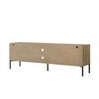 Brick TV Stand Cabinet with 2 Doors- Black Metal- White- Oak Brown