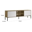 Brick TV Stand Cabinet with 2 Doors- Black Metal- White- Oak Brown