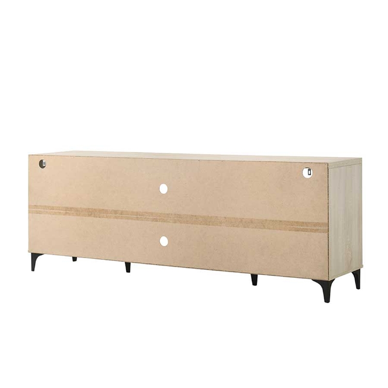 Evans TV Stand Media Cabinet- 4 Doors and Adjustable Shelf- Oak Brown