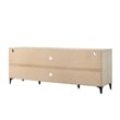 Evans TV Stand Media Cabinet- 4 Doors and Adjustable Shelf- Oak Brown