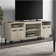 Evans TV Stand Media Cabinet- 4 Doors and Adjustable Shelf- Oak Brown