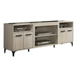 Evans TV Stand Media Cabinet- 4 Doors and Adjustable Shelf- Oak Brown