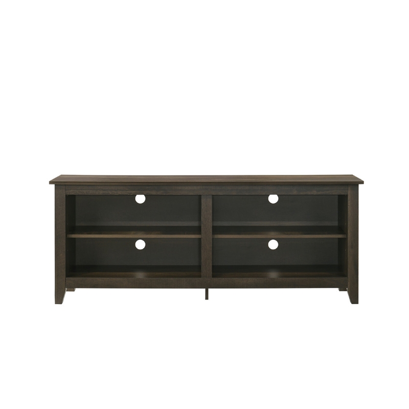 Trove TV Stand Media Cabinet w Open Shelves- Dusty Oak Brown 58 Inch
