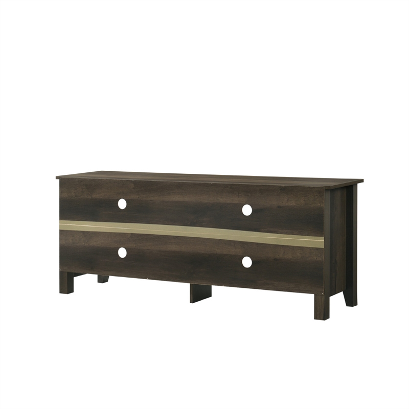 Trove TV Stand Media Cabinet w Open Shelves- Dusty Oak Brown 58 Inch