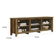Nitto TV Stand Media Cabinet- Adjustable Shelves- Oak Brown 70 Inch