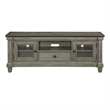 Rome 64 Inch TV Media Entertainment Console- Brown and Gray- Solid Wood