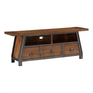Fanny 64 Inch TV Media Entertainment Console- Rustic Brown- Gray