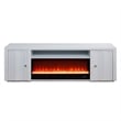 Eid 71 Inch TV Console with Fireplace- Speaker- 2 Cabinets- White Wood