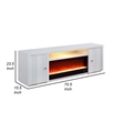 Eid 71 Inch TV Console with Fireplace- Speaker- 2 Cabinets- White Wood