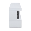 Dori 71 Inch TV Console with Fireplace- Speaker- 4 Drawer- White Solid Wood
