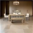 Meni 6pc Extendable Dining Table Set with 4 Chairs- Bench- Brown Wood