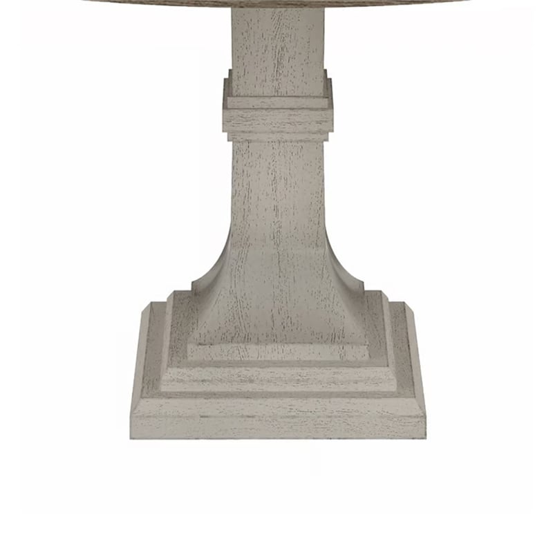 Sane 5pc Dining Table and Chair Set- Fiddleback- Round Top- Gray- White
