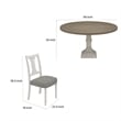Sane 5pc Dining Table and Chair Set- Fiddleback- Round Top- Gray- White